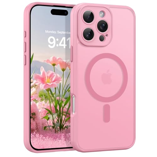 YINLAI Schutzhülle für iPhone 16 Pro Max, magnetisch, kompatibel mit MagSafe, Schutzhülle transparent, matt, Rückseite, dünn, stoßfest, kratzfest, für iPhone 16 Pro Max 6,9 Zoll, Rosa YINLAI Schutzhülle für iPhone 16 Pro Max, magnetisch, kompatibel mit MagSafe, Schutzhülle transparent, matt, Rückseite, dünn, stoßfest, kratzfest, für iPhone 16 Pro Max 6,9 Zoll, Rosa von YINLAI
