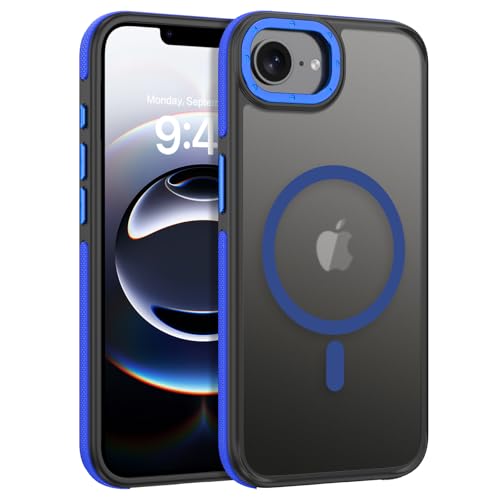 YINLAI Schutzhülle für iPhone 16e, magnetisch, kompatibel mit Magsafe, schlanke Schutzhülle für iPhone 16e (2025), Schwarz/Blau von YINLAI