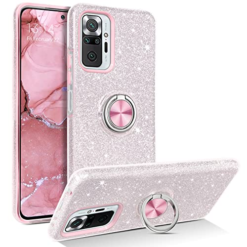 YINLAI für Xiaomi Redmi Note 10 Pro Hülle,Xiaomi Redmi Note 10 Pro Max Hülle Glitzer mit 360° Ring Ständer Stoßfeste Cover Case Handyhülle für Xiaomi Redmi Note 10 Pro/Note 10 Pro Max,Silber Rosa YINLAI für Xiaomi Redmi Note 10 Pro Hülle,Xiaomi Redmi Note 10 Pro Max Hülle Glitzer mit 360° Ring Ständer Stoßfeste Cover Case Handyhülle für Xiaomi Redmi Note 10 Pro/Note 10 Pro Max,Silber Rosa von YINLAI
