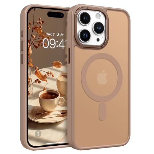 YINLAI für iPhone 15 Pro Hülle Kompatibel mit MagSafe,Handyhülle Magnetische Translucent Matte Stoßfest Kratzfest Rückseite Cover Case Schutzhülle für iPhone 15 Pro 6.1",Braun/Khaki YINLAI für iPhone 15 Pro Hülle Kompatibel mit MagSafe,Handyhülle Magnetische Translucent Matte Stoßfest Kratzfest Rückseite Cover Case Schutzhülle für iPhone 15 Pro 6.1",Braun/Khaki von YINLAI
