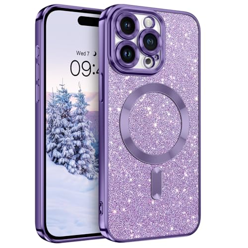 YINLAI für iPhone 15 Pro Hülle Kompatibel mit Magsafe Glitzer,HandyHülle iPhone 15 Pro Bling Magnetische Stoßfeste Soft TPU Cover Case Schutzhülle für iPhone 15 Pro Magnet 6,1 Zoll,Violett/Lila YINLAI für iPhone 15 Pro Hülle Kompatibel mit Magsafe Glitzer,HandyHülle iPhone 15 Pro Bling Magnetische Stoßfeste Soft TPU Cover Case Schutzhülle für iPhone 15 Pro Magnet 6,1 Zoll,Violett/Lila von YINLAI