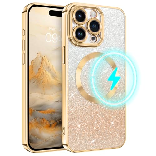 YINLAI für iPhone 15 Pro Max Hülle Glitzer Kompatibel mit MagSafe,HandyHülle iPhone 15 Pro Max mit Magnetische Stoßfeste Soft TPU Cover Case Schutzhülle für iPhone 15 Pro Max Hülle 6.7 Zoll,Gold YINLAI für iPhone 15 Pro Max Hülle Glitzer Kompatibel mit MagSafe,HandyHülle iPhone 15 Pro Max mit Magnetische Stoßfeste Soft TPU Cover Case Schutzhülle für iPhone 15 Pro Max Hülle 6.7 Zoll,Gold von YINLAI
