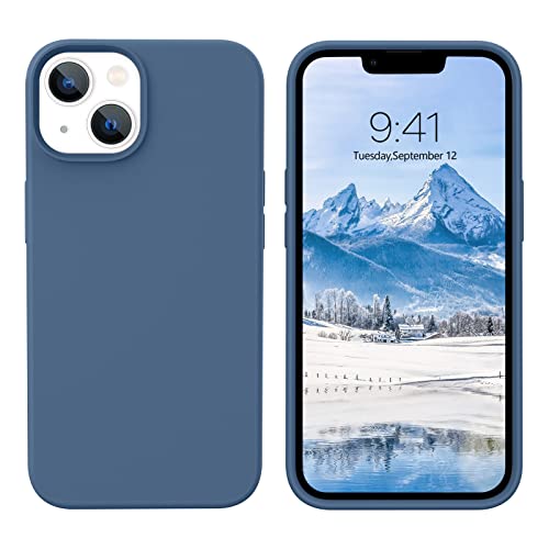 YINLAI iPhone 13 Hülle Silikon,Handyhülle iPhone 13 6.1''Schutzhülle Slim Case Cover Liquid Silikon Gel Matte 3-Schicht Struktur Fallschutz rutschfeste HandyHülle für iPhone 13 6,1 Zoll,Kobalt Blau von YINLAI
