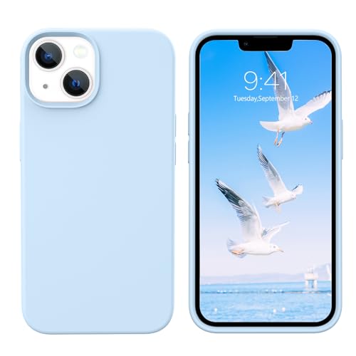 YINLAI für iPhone 13 Hülle Silikon,Handyhülle iPhone 13 Blau Schutzhülle Slim Case Cover Liquid Silikon Gel Matte Kratzfest Handy Hülle für iPhone 13 6,1 Zoll,Hellblau YINLAI für iPhone 13 Hülle Silikon,Handyhülle iPhone 13 Blau Schutzhülle Slim Case Cover Liquid Silikon Gel Matte Kratzfest Handy Hülle für iPhone 13 6,1 Zoll,Hellblau von YINLAI