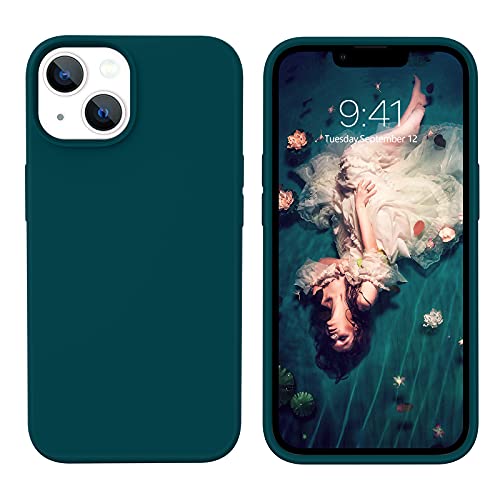 YINLAI iPhone 13 Hülle Silikon,Handyhülle iPhone 13 Schutzhülle Slim Case Cover Liquid Silikon Gel Matte Kratzfest Hülle für iPhone 13 6,1 Zoll,Dunkelgrün von YINLAI