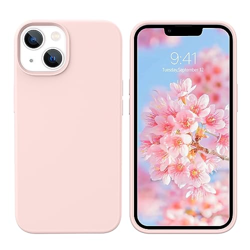 YINLAI iPhone 13 Hülle Silikon,Handyhülle iPhone 13 Schutzhülle Slim Case Cover Liquid Silikon Gel Matte Kratzfest Hülle für iPhone 13 6,1 Zoll,Rosa/Pink von YINLAI