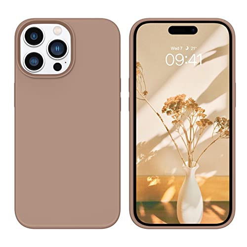 YINLAI iPhone 14 Pro Hülle Silikon,Handyhülle iPhone 14 Pro Beige Schutzhülle Slim Case Cover Liquid Silikon Gel Matte Kratzfest Handy Hülle für iPhone 14 Pro 6,1 Zoll,Khaki/Braun von YINLAI