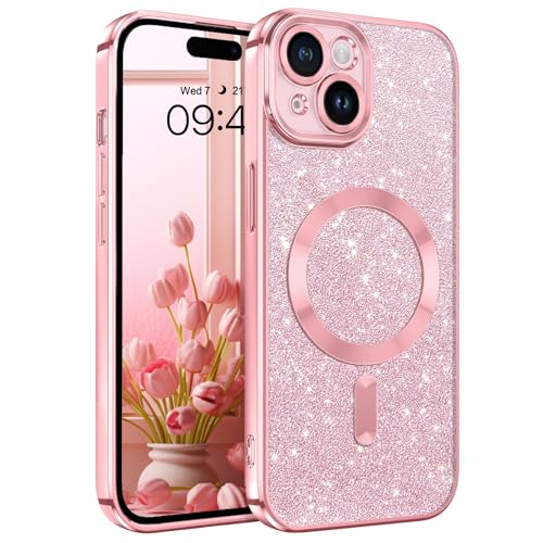 YINLAI für iPhone 15 Hülle Kompatibel mit Magsafe,HandyHülle iPhone 15 Glitzer Magnetische Stoßfeste Soft TPU Cover Case Schutzhülle für iPhone 15 Hülle 6.1 Zoll,Rosa YINLAI für iPhone 15 Hülle Kompatibel mit Magsafe,HandyHülle iPhone 15 Glitzer Magnetische Stoßfeste Soft TPU Cover Case Schutzhülle für iPhone 15 Hülle 6.1 Zoll,Rosa von YINLAI