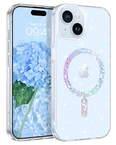 YINLAI für iPhone 15 Hülle Kompatibel mit Magsafe, Transparent Glitzer Leicht Dünn TPU Bumper PC Schale Cover Case Handyhülle iPhone 15 6.1 Zoll, Crystal Klar YINLAI für iPhone 15 Hülle Kompatibel mit Magsafe, Transparent Glitzer Leicht Dünn TPU Bumper PC Schale Cover Case Handyhülle iPhone 15 6.1 Zoll, Crystal Klar von YINLAI