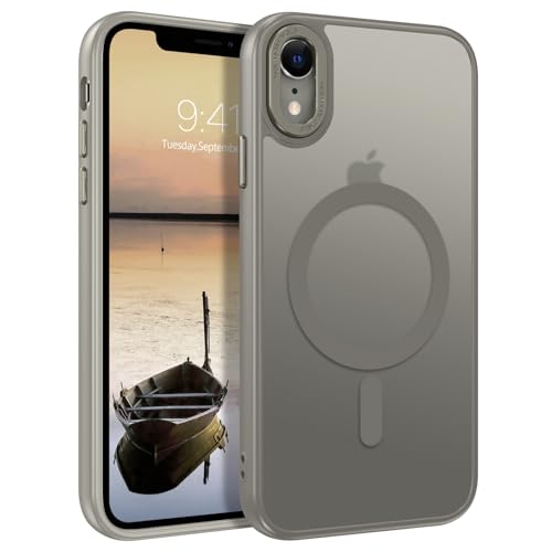 YINLAI iPhone XR Hülle mit MagSafe,Handyhülle iPhone XR Magnetisch Cover Case [Translucent Matt][Anti-Fingerabdruck][Militärschutz Stoßfest] Schutzhülle für iPhone XR 6,1 Zoll,Titan Grau von YINLAI