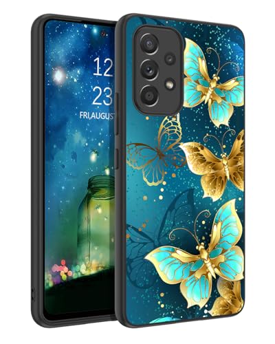 YLINLAI Samsung Galaxy A53 5G Hülle,Handyhülle Samsung A53 Muster Leuchtet im Dunkeln TPU Bumper PC Schale Fallschutz Kratzfest Cover Case Schutzhülle für Samsung Galaxy A53 5G,Schmetterling Blau von YINLAI