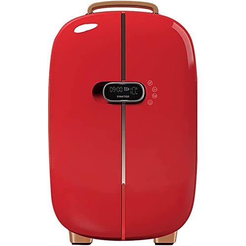 Mini-Kühlschrank/Kosmetik-Auto-Kühlschrank, 12 Liter, klein und leicht, geräuscharm, Doppeltür, Mini-Kosmetik-Kühlschrank (rot) von YINO