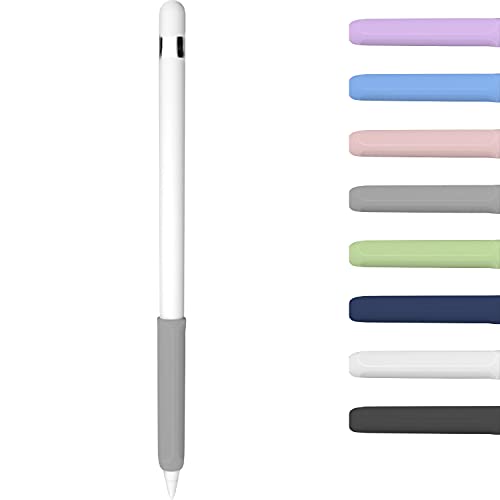 YINVA Griff kompatibel mit Apple Pencil 1. Generation, Premium-Silikon, ergonomische Schutzhülle, Zubehör, kompatibel mit iPad Pencil 1 Gen (Grau) von YINVA