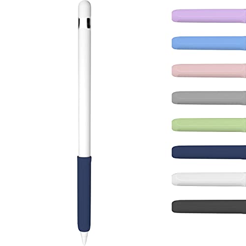 YINVA Griff kompatibel mit Apple Pencil 1. Generation, Premium Silikon Ergonomische Schutzhülle Zubehör Kompatibel mit iPad Pencil 1 Gen (Dunkelblau) von YINVA