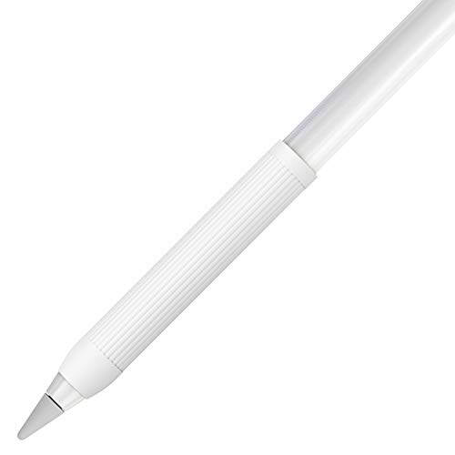 YINVA Silikon Schutzhülle iPencil Griff Ergonomische Ärmelzubehör Hülse Silikon mit Apple Pencil 1. und 2. Generation (Weiß) von YINVA