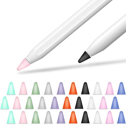 YINVA Silikon Spitzen Zubehör für Apple Pencil 1st & 2nd, Hochempfindlich Nib Silikon Spitze Replacement Tips Apple Bleistift Tipps (30 PCS,10 Colors) von YINVA