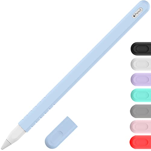 YINVA Sleeve Cover Kompatibel mit Apple Pencil 2. Generation, Grip Skin Case Zubehör Kompatibel mit iPad Pencil 2 Gen mit Federkappe (Blau) von YINVA