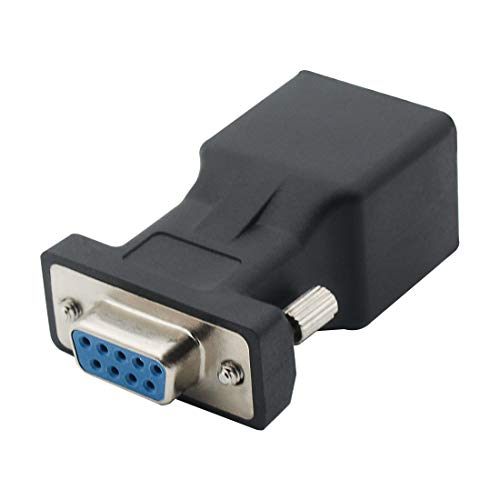 DB9 RS232 Female Port to RJ45 Female Connector Card DB9 Serial Port Extender to LAN CAT5 CAT6 RJ45 Network Ethernet Cable Adapter von YIOVVOM