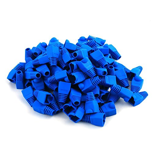 YIOVVOM Weichplastik Ethernet RJ45 Kabelanschlussstiefel Abdeckung Zugentlastungsstiefel CAT5 CAT5E CAT6 CAT6E 100PCS von Copapa (Blau) von YIOVVOM