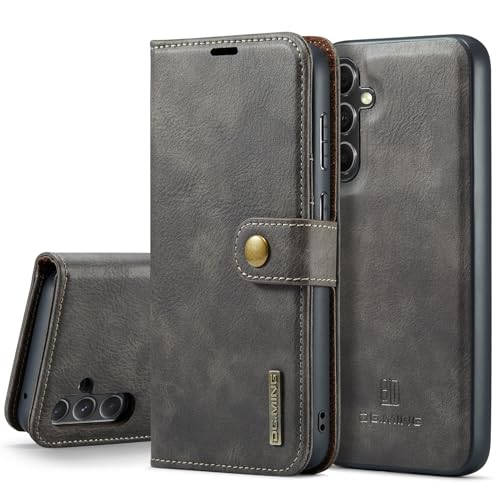 Handy-Klapphülle Kompatibel mit Samsung Galaxy A55 5G Hülle, DG.MING 2-in-1 Clucth Retro Echtes Rindsleder Flip Wallet Magnetische Abnehmbare Handyhülle Kompatibel mit Galaxy A55 5G,W Kartenhalter Sch von YIPCFXDJ