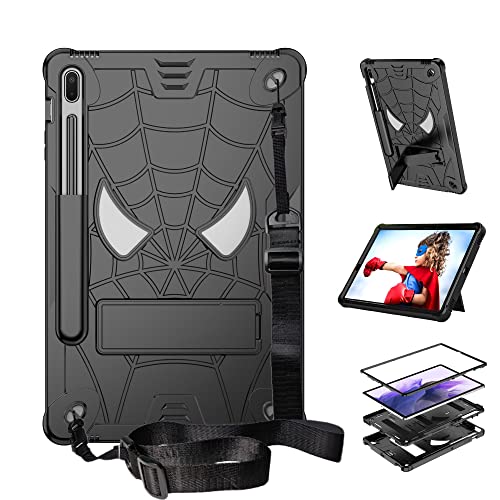 Schutzhülle Tablet-Kinderhülle Compatible with Samsung Galaxy Tab S7 FE 12,4 Zoll 2021 (SM-T730/T736), stoßfeste und widerstandsfähige Schutzhülle mit integrierter Halterung + Schultergurt Hüllenabdec von YIPCFXDJ