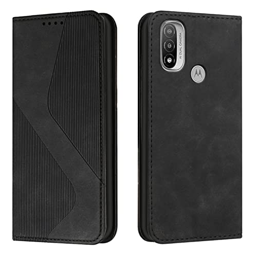 YIRRANZD Handyhülle für Moto E20 / E30 / E40 Hülle, PU Leder Wallet Klapphülle [Kartenfach], Klappbar Flip Case Stoßfeste Tasche Schutzhülle für Motorola Moto E20 / E30 / E40 (Schwarz) von YIRRANZD