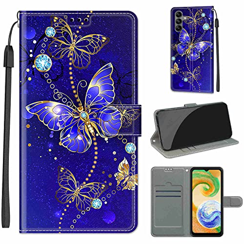 YIRRANZD Handyhülle für Samsung Galaxy A04s Hülle, PU Leder Wallet Klapphülle, Flip Case Stoßfeste Tasche Schutzhülle für Samsung A04s / A13 5G (Schmetterling B) von YIRRANZD