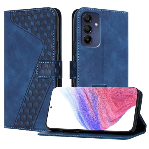 YIRRANZD Handyhülle für Samsung Galaxy A16 5G Hülle, PU Leder Klapphülle Kartenfach Ständer Magnetisch, Flip Case Cover Handytasche Stoßfeste Schutzhülle für Samsung A16 5G (Blau) von YIRRANZD