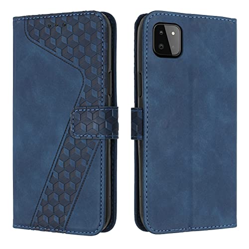 YIRRANZD Handyhülle für Samsung Galaxy A22 5G Hülle, PU Leder Klapphülle Kartenfach Ständer Magnetisch, Flip Case Cover Handytasche Stoßfeste Schutzhülle für Samsung A22 5G (Blau) von YIRRANZD