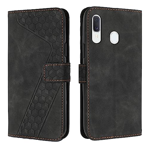 YIRRANZD Handyhülle für Samsung Galaxy A40 Hülle, PU Leder Klapphülle Kartenfach Ständer Magnetisch, Flip Case Cover Handytasche Stoßfeste Schutzhülle für Samsung A40 (Schwarz) von YIRRANZD