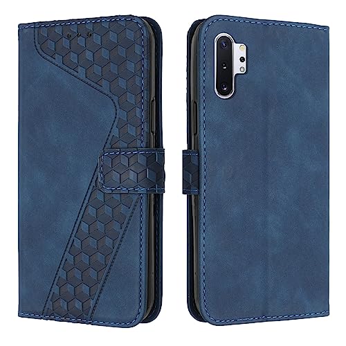 YIRRANZD Handyhülle für Samsung Galaxy Note 10+ Plus 5G/4G Hülle, PU Leder Klapphülle Kartenfach, Flip Case Cover Handytasche Stoßfeste Schutzhülle für Samsung Note 10+ Plus 5G/4G (Blau) von YIRRANZD