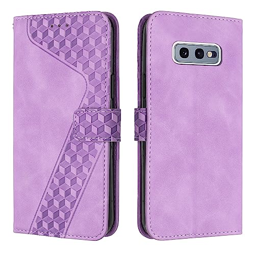 YIRRANZD Handyhülle für Samsung Galaxy S10e Hülle, PU Leder Klapphülle Kartenfach Ständer Magnetisch, Flip Case Cover Handytasche Stoßfeste Schutzhülle für Samsung S10e (Violett) von YIRRANZD