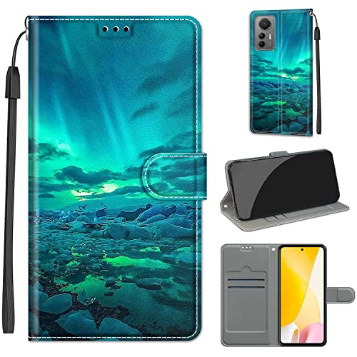 YIRRANZD Handyhülle für Xiaomi 12 Lite Hülle, PU Leder Wallet Klapphülle, Flip Case Stoßfeste Tasche Schutzhülle für Xiaomi 12 Lite (Aurora) von YIRRANZD