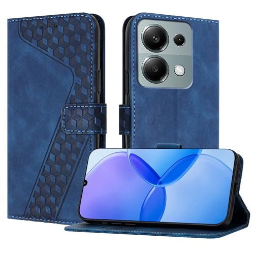 YIRRANZD Handyhülle für Xiaomi Redmi Note 13 Pro 4G Hülle, PU Leder Klapphülle Kartenfach Ständer Magnetisch, Flip Case Cover Handytasche Stoßfeste Schutzhülle für Redmi Note 13 Pro 4G (Blau) von YIRRANZD