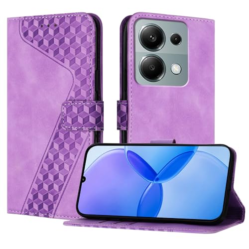 YIRRANZD Handyhülle für Xiaomi Redmi Note 13 Pro 4G Hülle, PU Leder Klapphülle Kartenfach Ständer Magnetisch, Flip Case Cover Handytasche Stoßfeste Schutzhülle für Redmi Note 13 Pro 4G (Violett) von YIRRANZD