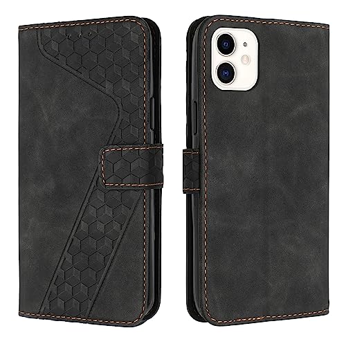 YIRRANZD Handyhülle für iPhone 11 Hülle, PU Leder Klapphülle Kartenfach Ständer Magnetisch, Flip Case Cover Handytasche Stoßfeste Schutzhülle für iPhone 11 (Schwarz) von YIRRANZD