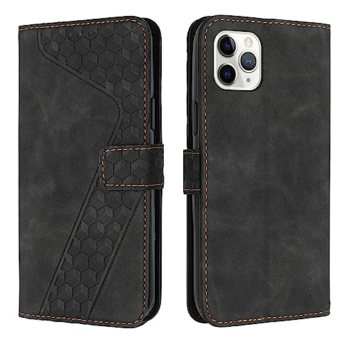 YIRRANZD Handyhülle für iPhone 11 Pro Hülle, PU Leder Klapphülle Kartenfach Ständer Magnetisch, Flip Case Cover Handytasche Stoßfeste Schutzhülle für iPhone 11 Pro (Schwarz) von YIRRANZD