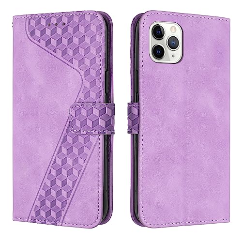 YIRRANZD Handyhülle für iPhone 11 Pro Hülle, PU Leder Klapphülle Kartenfach Ständer Magnetisch, Flip Case Cover Handytasche Stoßfeste Schutzhülle für iPhone 11 Pro (Violett) von YIRRANZD