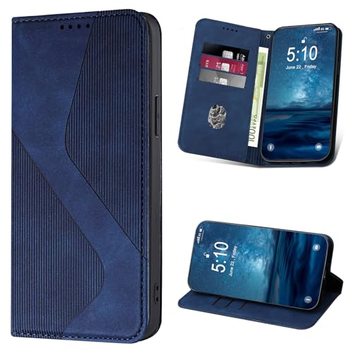 YIRRANZD Handyhülle für iPhone 12 Pro Max Hülle, PU Leder Wallet Klapphülle [Kartenfach], Klappbar Flip Case Stoßfeste Tasche Schutzhülle für iPhone 12 Pro Max (Blau) von YIRRANZD