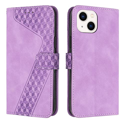 YIRRANZD Handyhülle für iPhone 13 Mini Hülle, PU Leder Klapphülle Kartenfach Ständer Magnetisch, Flip Case Cover Handytasche Stoßfeste Schutzhülle für iPhone 13 Mini (Violett) von YIRRANZD