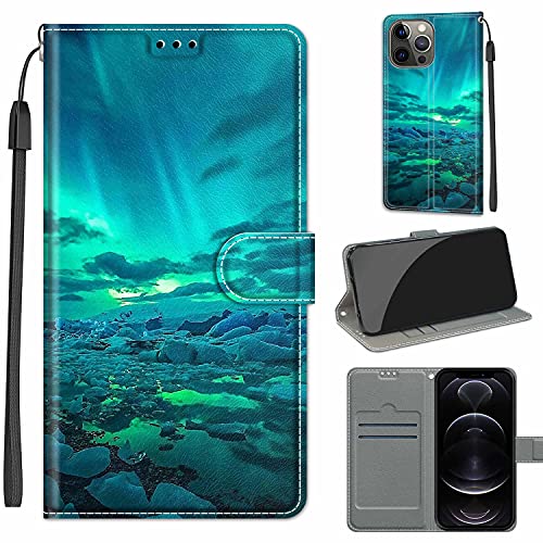 YIRRANZD Handyhülle für iPhone 13 Pro Hülle, PU Leder Wallet Klapphülle, Flip Case Stoßfeste Tasche Schutzhülle für iPhone 13 Pro (Aurora) von YIRRANZD