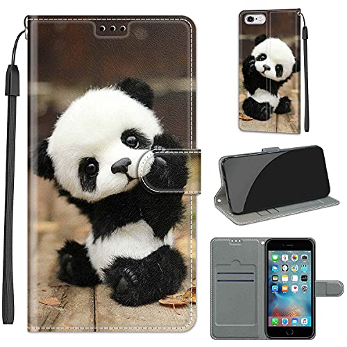 YIRRANZD Handyhülle für iPhone 6 / iPhone 6s Hülle, PU Leder Wallet Klapphülle, Flip Case Stoßfeste Tasche Schutzhülle für iPhone 6 / iPhone 6s (Panda) von YIRRANZD