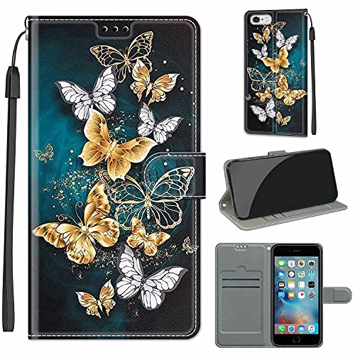 YIRRANZD Handyhülle für iPhone 6 / iPhone 6s Hülle, PU Leder Wallet Klapphülle, Flip Case Stoßfeste Tasche Schutzhülle für iPhone 6 / iPhone 6s (Schmetterling C) von YIRRANZD