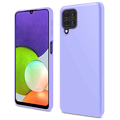 YIRSUR Hülle Kompatible mit Samsung Galaxy A22 4G 6.4" Handyhülle Case,Liquid Silicone Premium Soft TPU Bumper Tasche Cover-Stoßfest Kratzfest Kompatible mit Samsung A22 4G(Platycodon lila) von YIRSUR