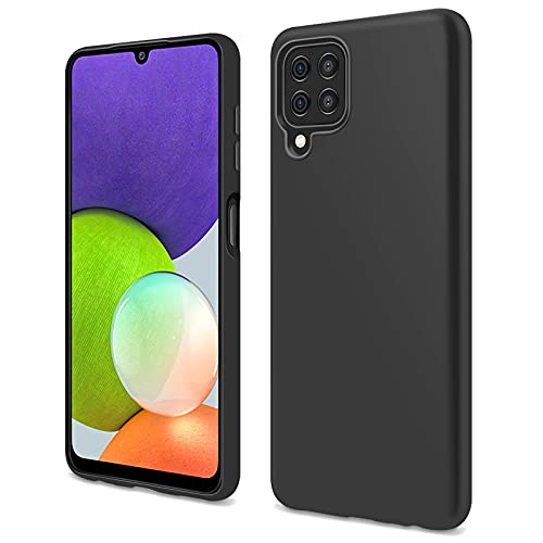 YIRSUR Hülle Kompatible mit Samsung Galaxy A22 4G 6.4" Handyhülle Case,Liquid Silicone Premium Soft TPU Bumper Tasche Cover-Stoßfest Kratzfest Kompatible mit Samsung A22 4G (Schwarz) von YIRSUR