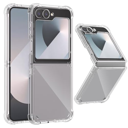 YIRSUR für Samsung Galaxy Z Flip 6 Hülle, Dünn Transparent Harte PC Nie Vergilbung Case mit Weich Silikon Handyhülle Samsung Flip 6 Kratzfest Schutzhülle, Klar von YIRSUR