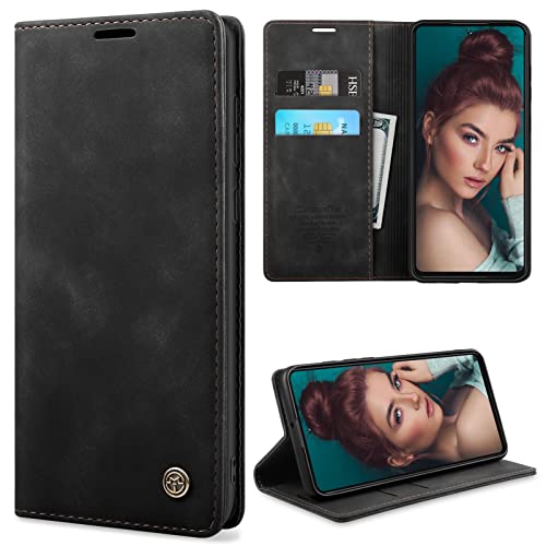 YIRSUR Kompatibel mit Samsung Galaxy A53 5G Hülle Premium Leder PU Flip Case Wallet Lederhülle Handyhülle Klapphülle Magnetisch Silikon Bumper Schutzhülle Kompatibel mit Galaxy A53 (Black) von YIRSUR