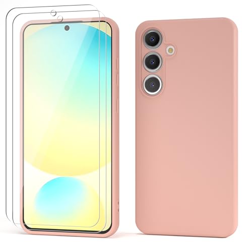 YIRSUR Kompatibel mit Samsung Galaxy S24 FE Hülle Silikon mit 2 Stück Schutzfolie und Kameraschutz, Ultra Dünn Silicone Handyhülle Matte Schutzhülle Stoßfeste Kratzfeste Rundumschutz Case Rosa YIRSUR Kompatibel mit Samsung Galaxy S24 FE Hülle Silikon mit 2 Stück Schutzfolie und Kameraschutz, Ultra Dünn Silicone Handyhülle Matte Schutzhülle Stoßfeste Kratzfeste Rundumschutz Case Rosa von YIRSUR
