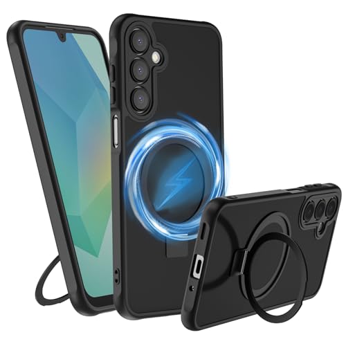 YIRSUR Magnetisch Ständer für Samsung Galaxy A16 4G/5G Hülle, Kompatibel mit MagSafe, 180°Verstellbarem Ständer Dünn Schutzhülle, Matt TPU Stoßfeste Anti-Rutsch Handyhülle, Schwarz YIRSUR Magnetisch Ständer für Samsung Galaxy A16 4G/5G Hülle, Kompatibel mit MagSafe, 180°Verstellbarem Ständer Dünn Schutzhülle, Matt TPU Stoßfeste Anti-Rutsch Handyhülle, Schwarz von YIRSUR