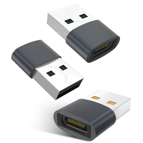 YISH Adapter USB C auf USB (3 Stück) - USBC Buchse auf USB2.0 Stecker Adapter Type C auf USBA Für Schnelllade Daten überweisen Kompatibel mit iPhone 16 15 Galaxy S25 S24 iPad MacBook von YISH